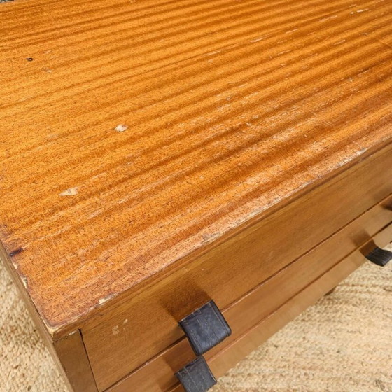 Cassettiera vintage con maniglie in pelle – Anni '50/'60 – Cassettiere, Legno (photo 18 of 25)