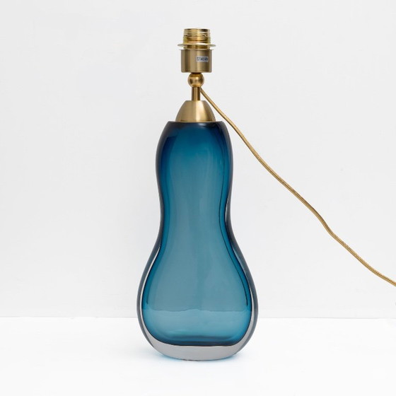 Pair Of Italian Mid-Century Blue Murano Sommerso Glass Table Lamp – Murano Glass (photo 2 of 7)