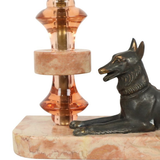 Image 1 of French Art Deco Dog Table Lamp