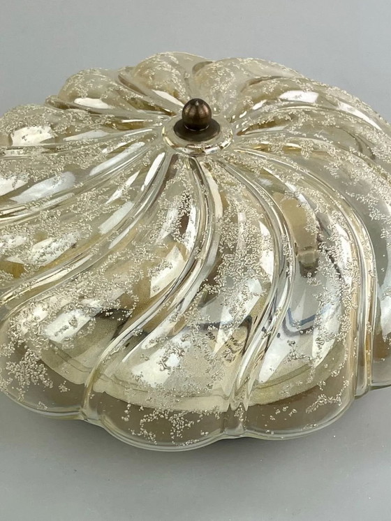 Image 1 of 60er 70er Jahre Lampe Leuchte Plafoniere Flush Mount Ice Glas Space Age Design