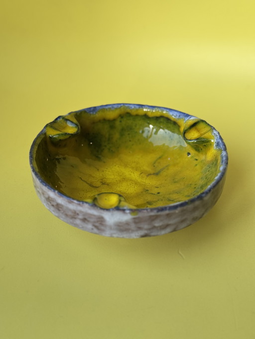 Cuenco/cenicero de cerámica vintage estilo lava gruesa retro años 60/70