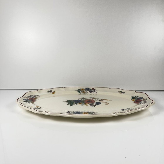 Image 1 of Large "Agreste" platter from Sarreguemines, early 20th century.