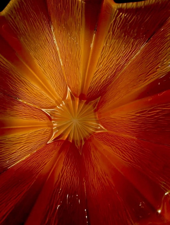 Star Cup Awarded to Pierre D’Avesn - Rare Flaming Orange – Vases, Glass (photo 3 of 9)