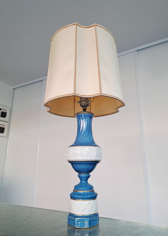 Image 1 of Lámpara de mesa francesa 'Couleuvre' de porcelana