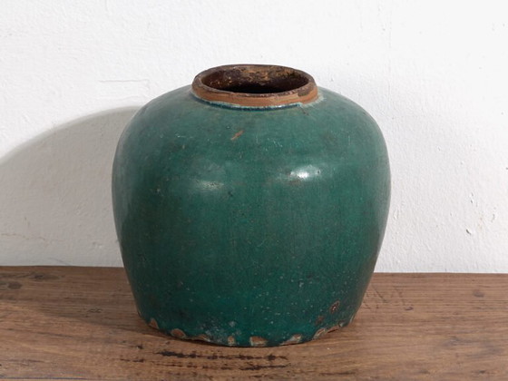 Antieke geglazuurde keramische vaas (ca. 1820) #14 – Vazen (photo 31 of 34)