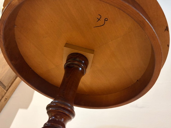 Image 1 of Vintage classic wooden wine table / guéridon with burr walnut top