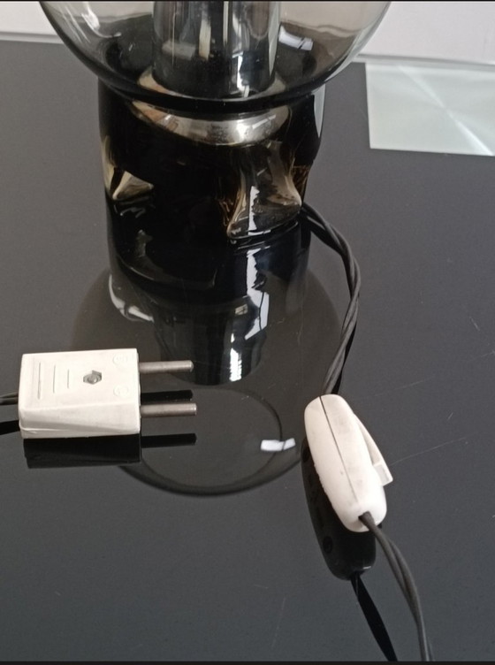 Image 1 of Lampada da tavolo in vetro fumé di Sussmuth Leuchten, anni '70