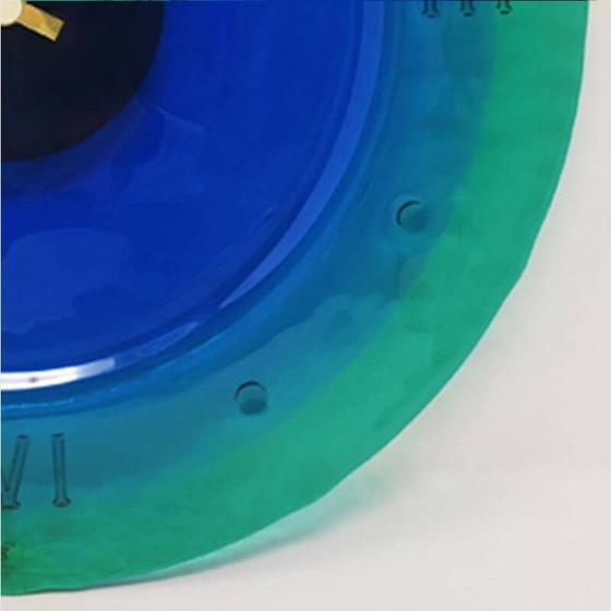Image 1 of 1960s Wall Clock in Murano Glass by "Cà Dei Vetrai". Made in Italy