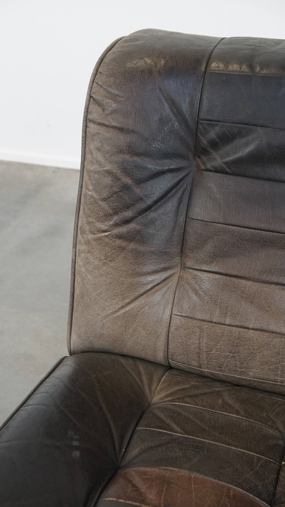 Image 1 of Grijze Vintage Lederen Design Fauteuil
