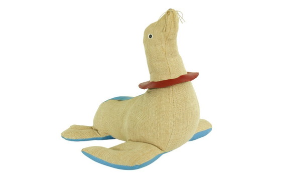 Image 1 of Großes therapeutisches Robben-Spielzeug aus Jute und Leder von Renate Müller, 1960er Jahre