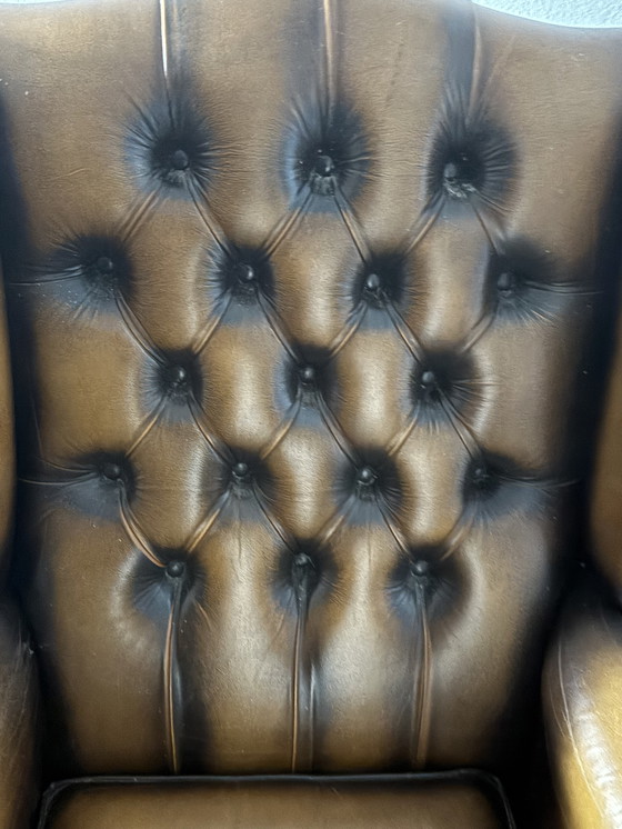 Image 1 of Originele leren oorfauteuil