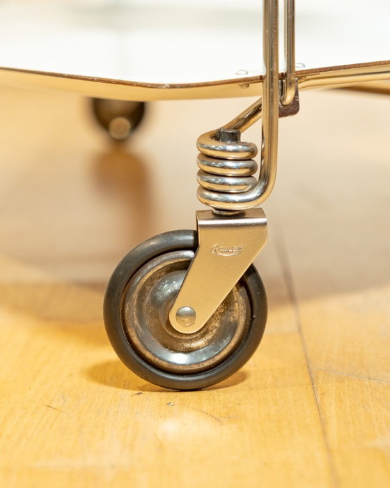 Image 1 of Vintage Raquer Folding Serving Trolley – White, 1960s