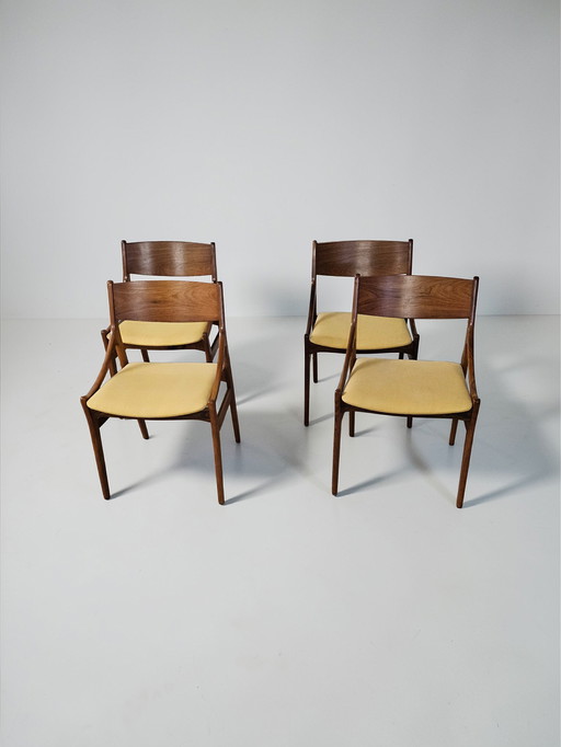 Mid-Century 4-piece set of dream teak dining chairs by Vestervig Eriksen, 1960s