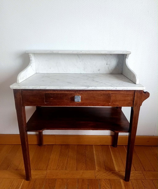 Country house dressing table in wood and marble