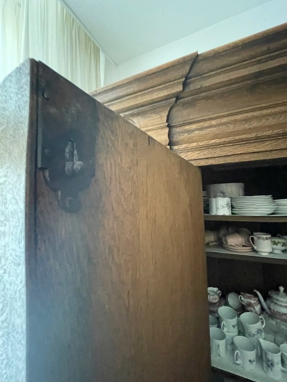 Image 1 of Antique solid oak cabinet - centerpiece!