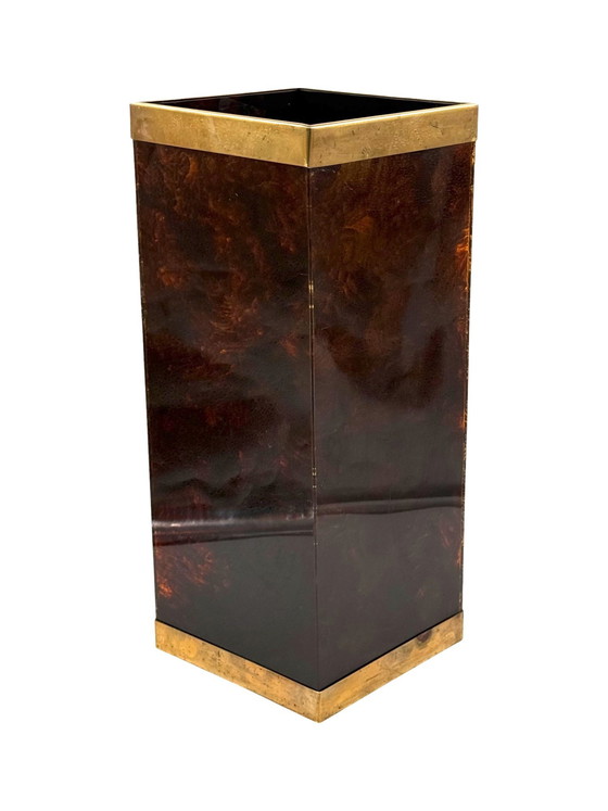 Image 1 of Mid-century brass and bakelite umbrella stand, France 1960s