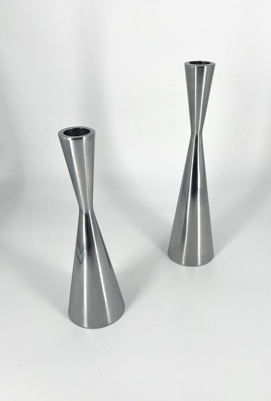 Image 1 of 2x Portacandele Ikea Göta di Erika Pekkari 1990 in metallo