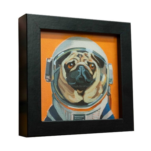 Houston who? Mini acrylic painting, 10x10 cm, Sandra Kolondam