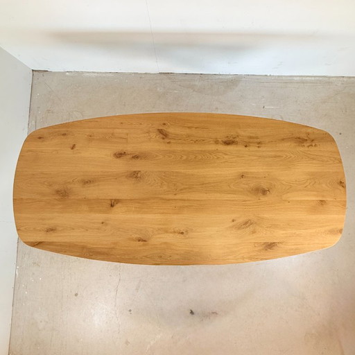 Solid Oak Danish Oval Dining Table 220x100 cm – eettafels, Wood, Metal (photo 2 of 12)
