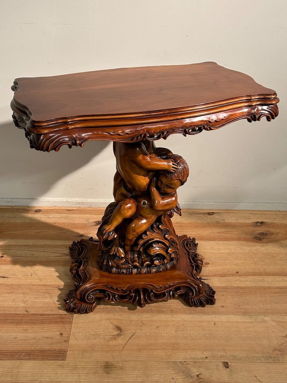 Image 1 of Vintage Barok TV tafel in hout 