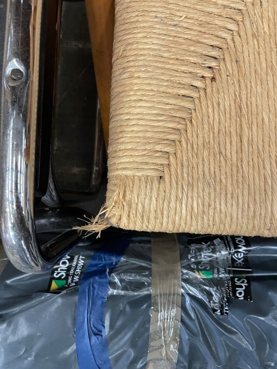 Image 1 of 8x Hout en koord stoelen