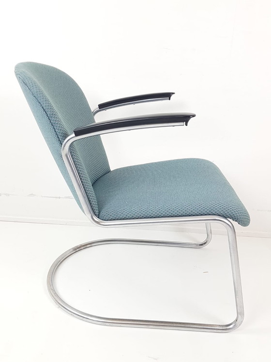 Image 1 of Poltrona Gispen modello 413 rivestita di nuovo in tessuto Ploeg grain