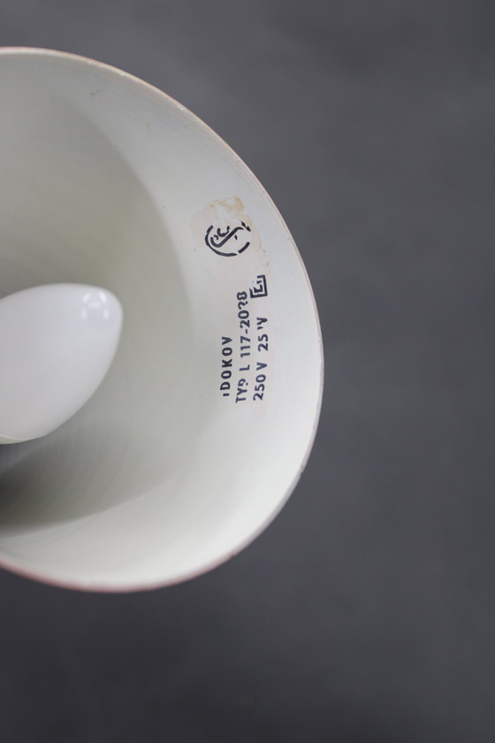 Image 1 of 1960er Josef Hurka Rote Tischlampe für Lidokov, Tschechoslowakei