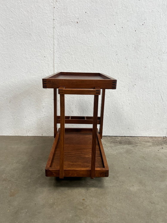 Vintage Wooden Trolley / Bar Cart, Amsterdam School (photo 20 of 21)