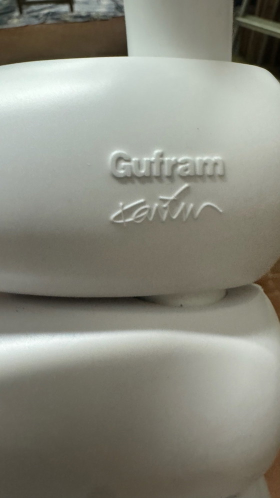 Complete set 4 Bounce Gufram White G15101 stoelen, Eetkamerstoelen, Kunststof, Wit (foto 15 van 15)