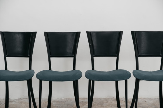 Image 1 of Dining Set of 4 Chairs, Made in Italy, 1980s Postmodern, Modern Antiques