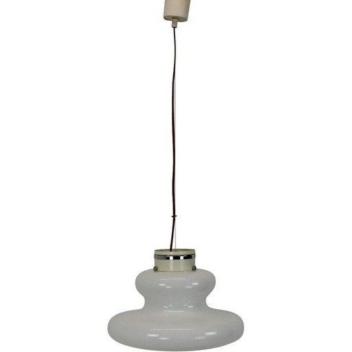 Lámpara colgante vintage de cristal de Napako, Checoslovaquia, 1960
