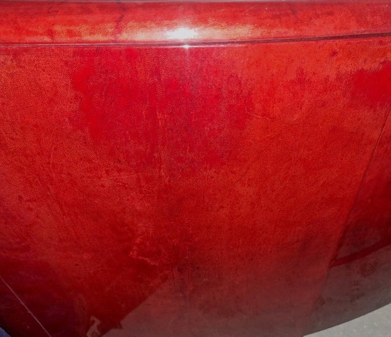 Italiaans bol dressoir in gelakt perkament van Aldo Tura – Leather (photo 8 of 16)