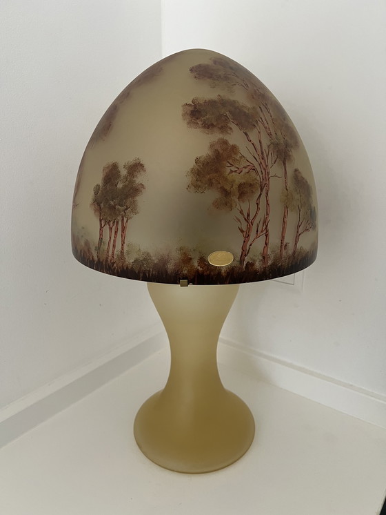 Image 1 of Paddenstoellamp gallé stijl handgemaakt