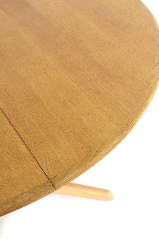 Image 1 of Danish oak round 2x extendable dining table dining table vintage