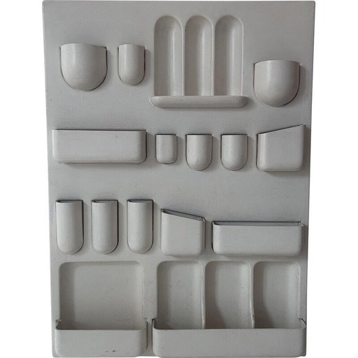 Mueble de pared vintage en ABS blanco mate de Joe Colombo, Italia, 1970