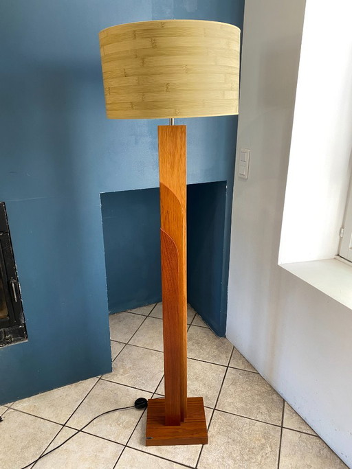 K-Lighting Skandinavische Teak-Stehlampe im Vintage-Stil, 1970 – vloerlampen, Wood