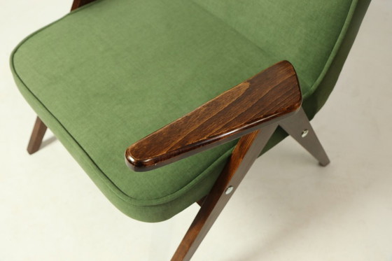 Image 1 of Paar vintage fauteuils groen Royal fluweel MCM ontwerp