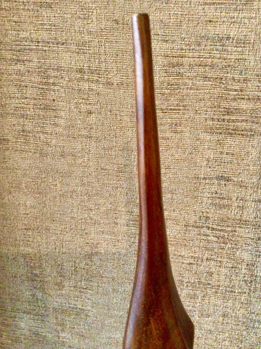 Oiseau en teck style Mid Century, hauteur 70 cm