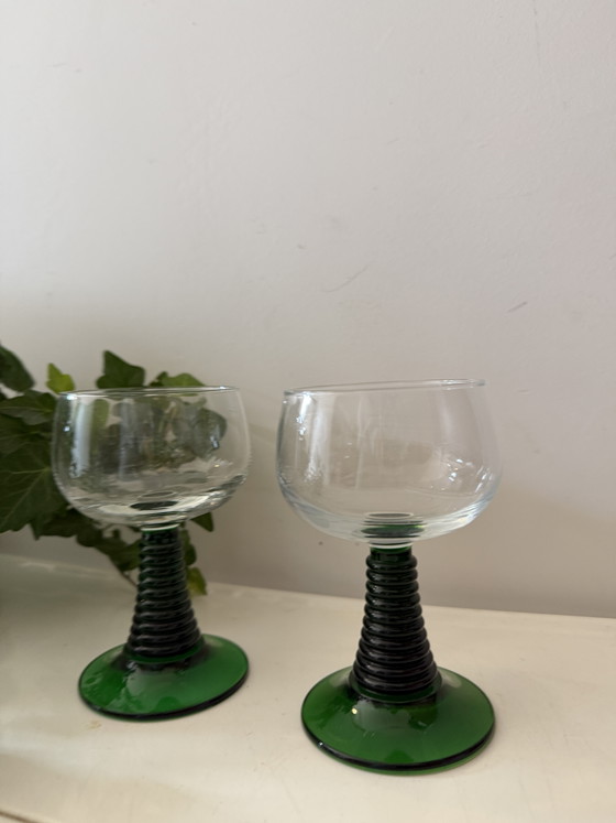 Image 1 of Set of 2 Roemer wine glasses from the 1970s