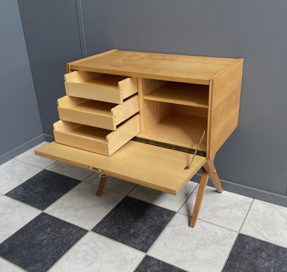 Image 1 of Klein houten minibureau uit de jaren 70