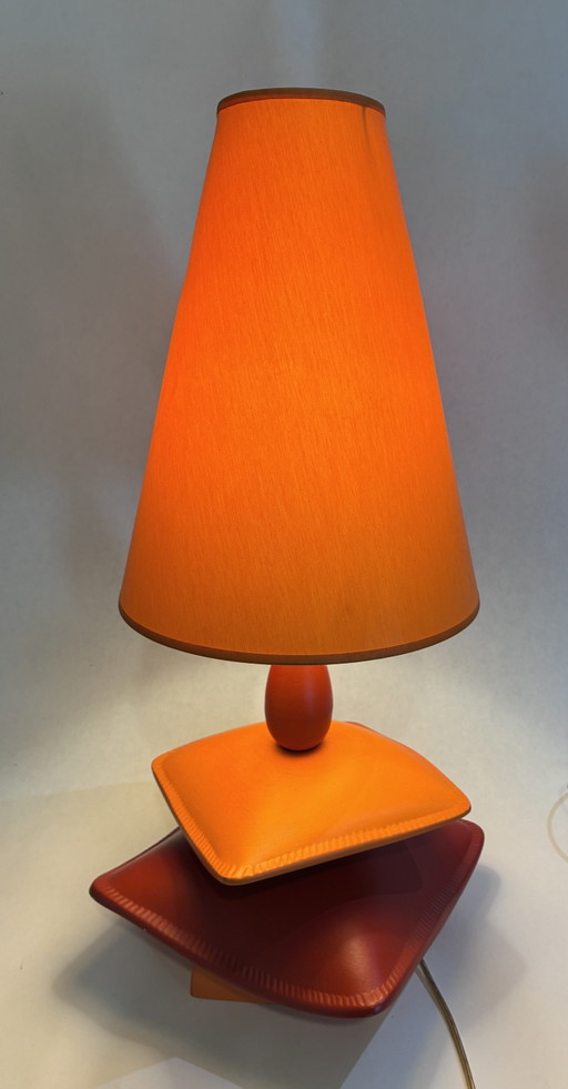Vintage Louis Drimmer Lampe orange und rot – signiert – 70er/80er Jahre