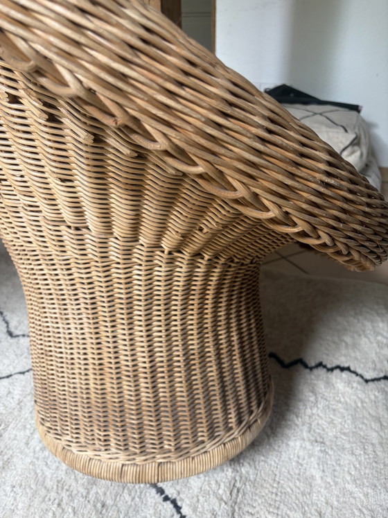 Sedia vintage in vimini Eiermann optics E10 – Egon Eiermann Von Murmann, Poltrone, Rattan, Wicker (photo 9 of 10)