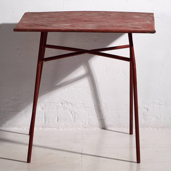 Antique red outdoor table (c.1920) #13, Garden tables, Iron, Vintage (photo 17 of 18)