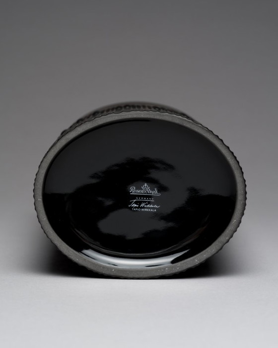 Image 1 of Rosenthal Tapio Wirkkala Vase Duo Black Matte Porcelain Studio-Line Mid Century