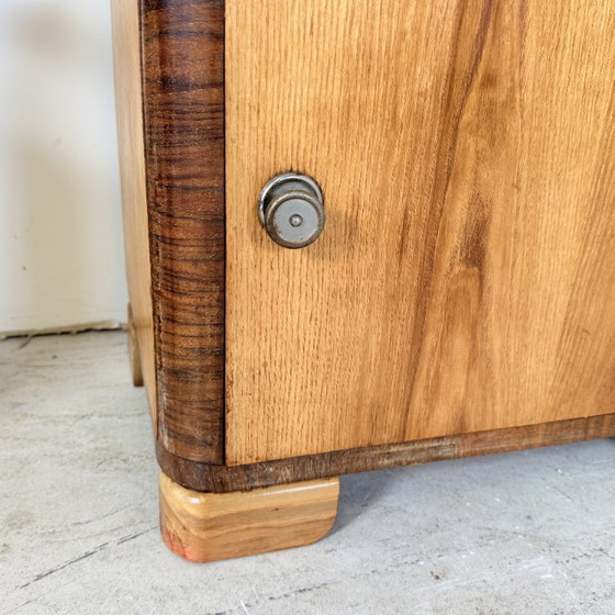 Set van Twee Art Deco Nachtkastjes, Streamline Design, Jaren '50 – Wood (photo 13 of 15)