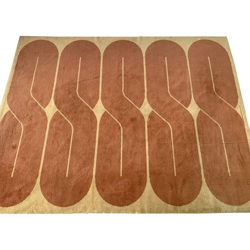 Tapis en laine du milieu du siècle, Belgique, années 1970