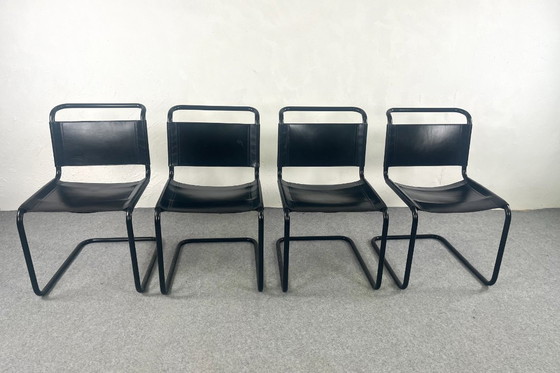 Image 1 of Set of 4 chairs in the style of  S33 by Mart Stam - 1960s