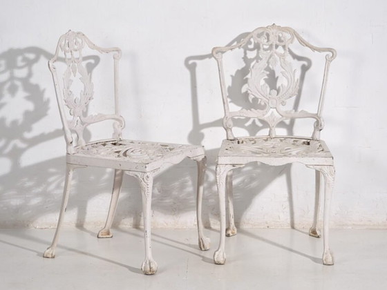 Table et chaises de jardin vintage blanches (c.1950). Ensemble de 5 pièces – Ensembles de jardin, Aluminium (photo 30 of 40)