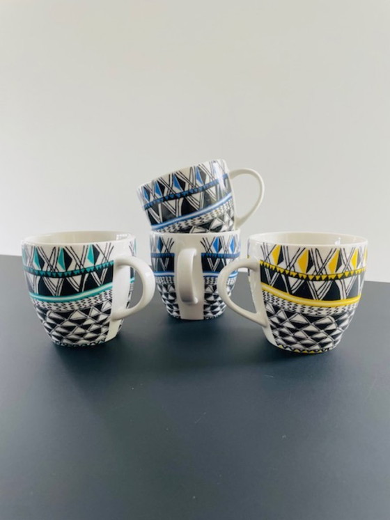 Image 1 of Set di 4 tazze di design finlandese con grafica