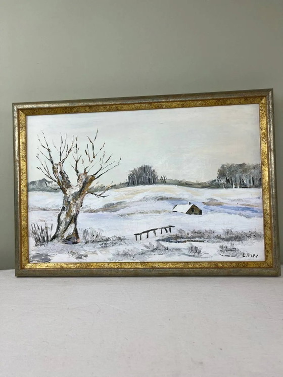 Oil on canvas "Snowy Landscape" – Paintings & Drawings (photo 2 of 7)